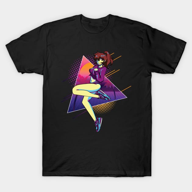 Retro cute anime girl T-Shirt by JONHD